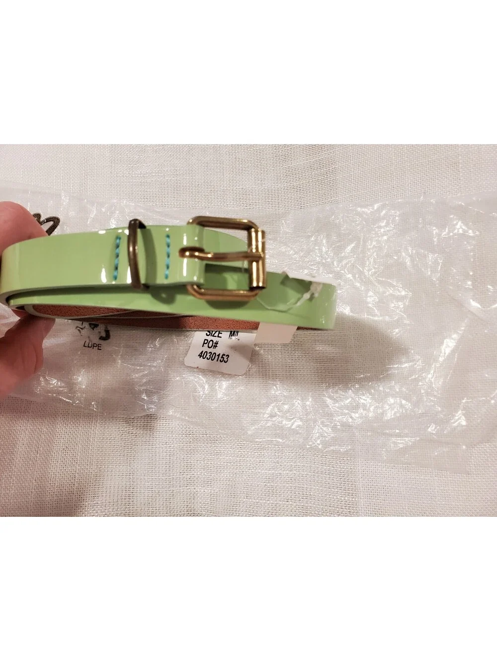 Madewell M/L Medium Large Patent Leather Green Thin Belt